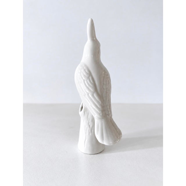 White Single Blanc De Chine Cockatoo Bud Vase For Sale - Image 8 of 11