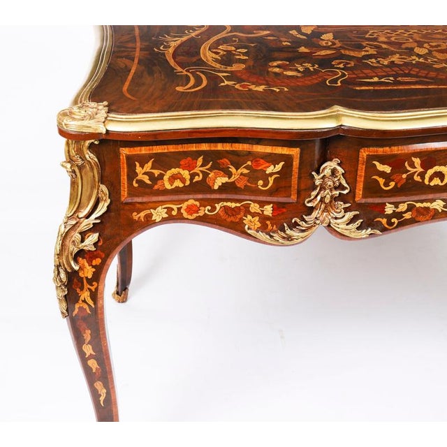 Vintage French Ormolu Mounted Marquetry Desk, 20th Century For Sale - Image 5 of 18