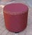 Moroccan fabric stool or ottoman, Moroccan pouf upholstered with a very nice red and gold fabric. Size: 18" H x 18''....