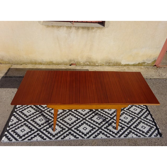 Vintage Scandinavian Table with Integrated Extensions, 1960s For Sale - Image 13 of 18