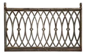 Antique Old Indian Architectural Iron & Teak Railing