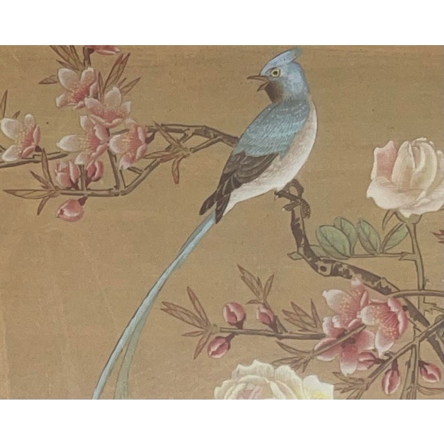 Set of 3 Vintage Asian-Inspired Bird & Floral Prints, Bamboo-Style Frames, 1979. For Sale - Image 10 of 11
