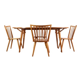1960s Mid Century Modern Conant Ball Spindle Dining Set- 5 Pieces For Sale