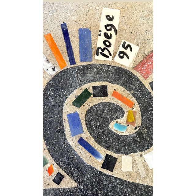 Black Post Punk Artist Uli Boege Ceramic and Concrete Mosaic Iron Dining Table Monumental Los Angeles Artist 1995 Indoor/Outdoor For Sale - Image 8 of 18