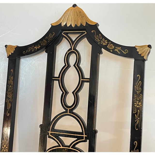 Hollywood Regency Chinoiserie Pagoda Chair Regency Style For Sale - Image 3 of 13