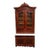 Victorian Rococo Style Walnut Two-Part Marble Top Bureau Bookcase. 1860. For Sale