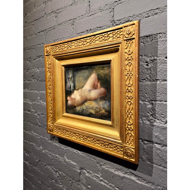 Light Pink Grigory Gluckmann - Reclining Nude Female - Oil Painting For Sale - Image 8 of 12