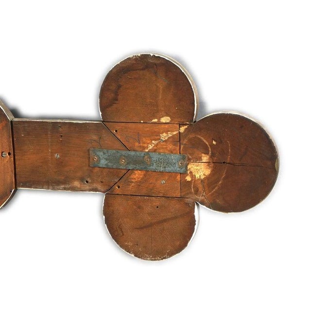 Antique Monumental Gothic Parcel Gilt & Polychromed Carved Oak Cross 19thC For Sale - Image 9 of 13