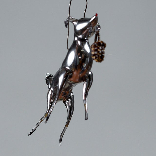 Art Nouveau German Greyhound with Basket in Silvered Glass For Sale - Image 18 of 18
