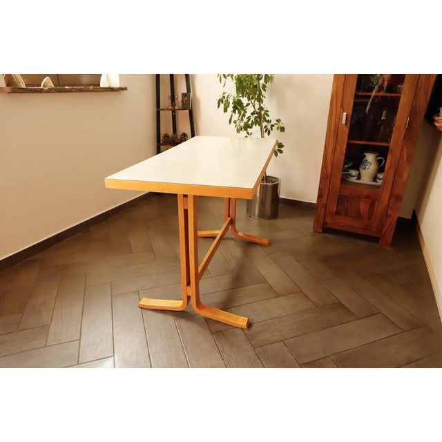 Mid-Century Modern Table with Umakart Top by Ludvik Volak for Drevopodnik Holesov, 1970s For Sale - Image 3 of 13