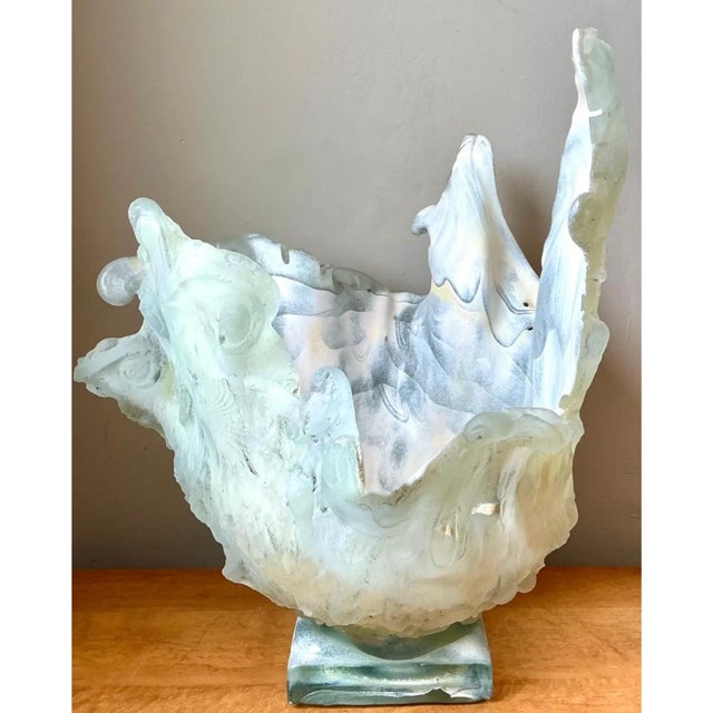 Vintage Abstract Glass Art Vase For Sale - Image 4 of 12