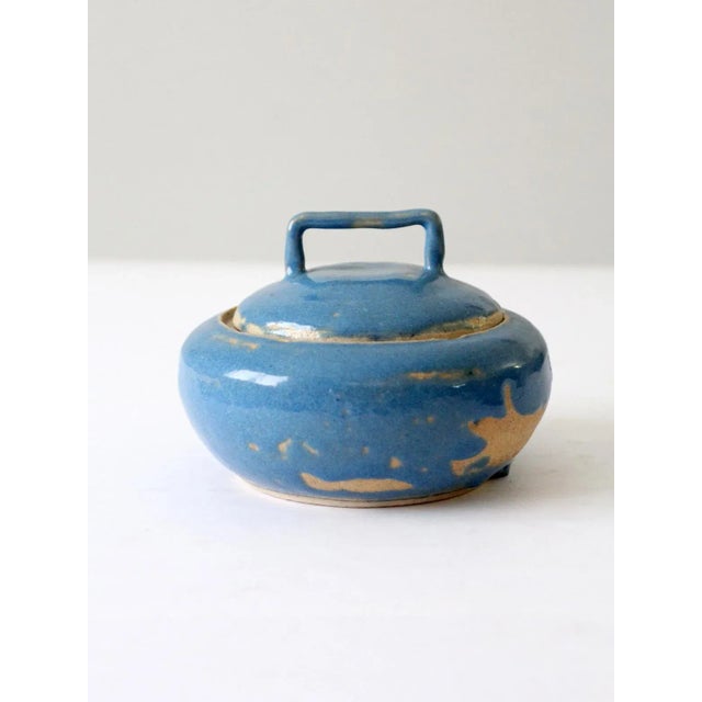 Vintage Studio Pottery Bowl With Lid For Sale - Image 4 of 10