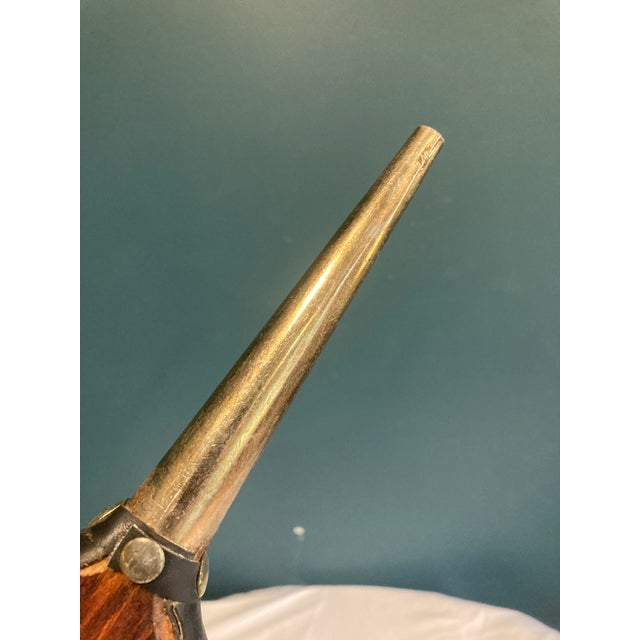 Midcentury Wood & Brass Fireplace Bellows For Sale - Image 9 of 9
