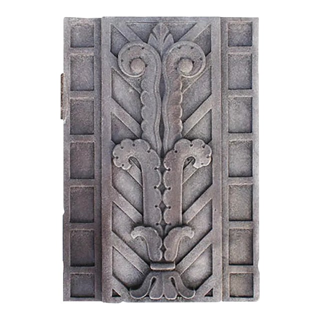 Antique Building Panel Art Deco Carved Limestone For Sale