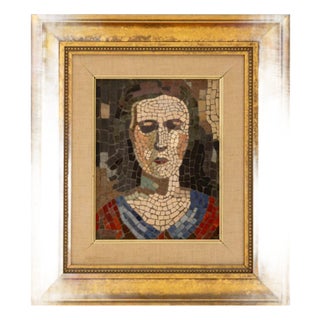 Taizan Tile Portrait of a Woman Mosaic Panel For Sale