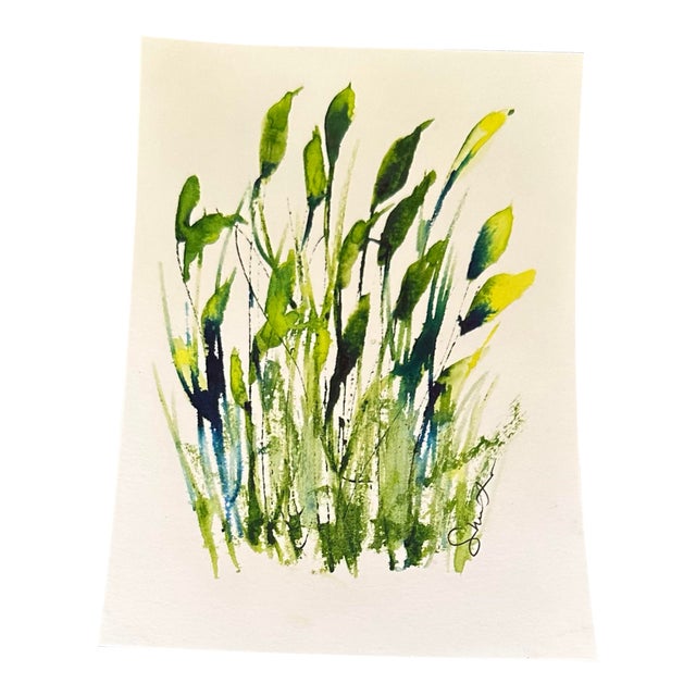 “Renewal” Signed Original Watercolor Botanical by Nancy Smith For Sale