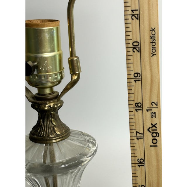 Vintage Waterford Alana Cut Crystal & Brass Table Lamps - A Pair For Sale - Image 9 of 10