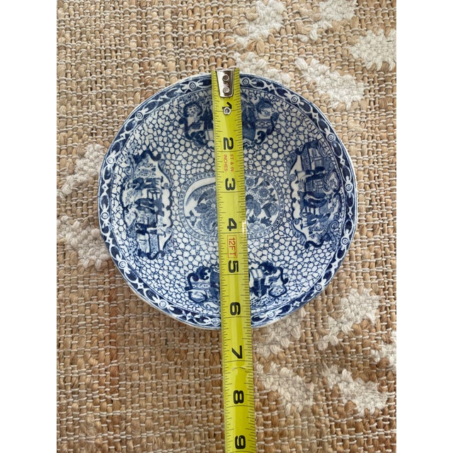 Antique 4 Piece Blue White Transferware Chinese Bird Pattern William Adams & Son For Sale - Image 11 of 12