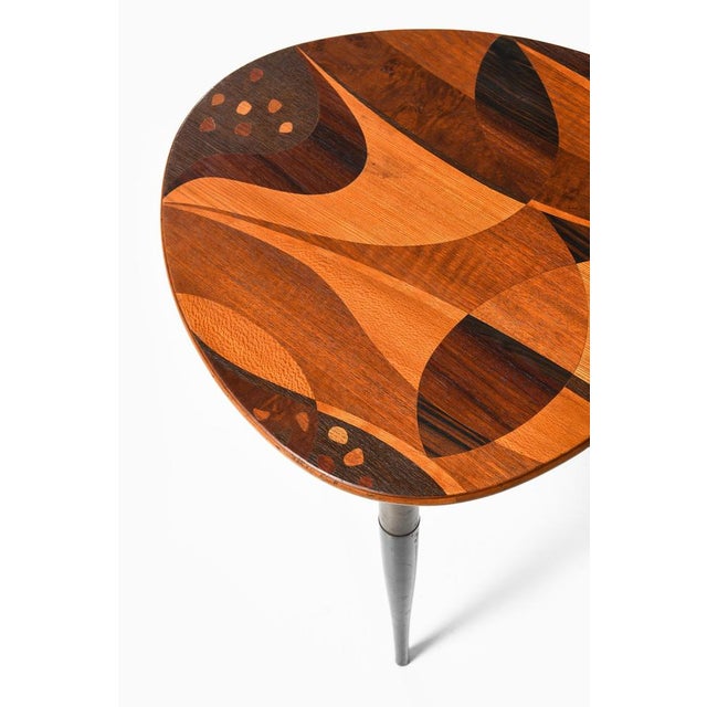 Side Table in Brass, Lacquer and Wood from Bodafors Möbelfabrik, 1960s For Sale - Image 3 of 6