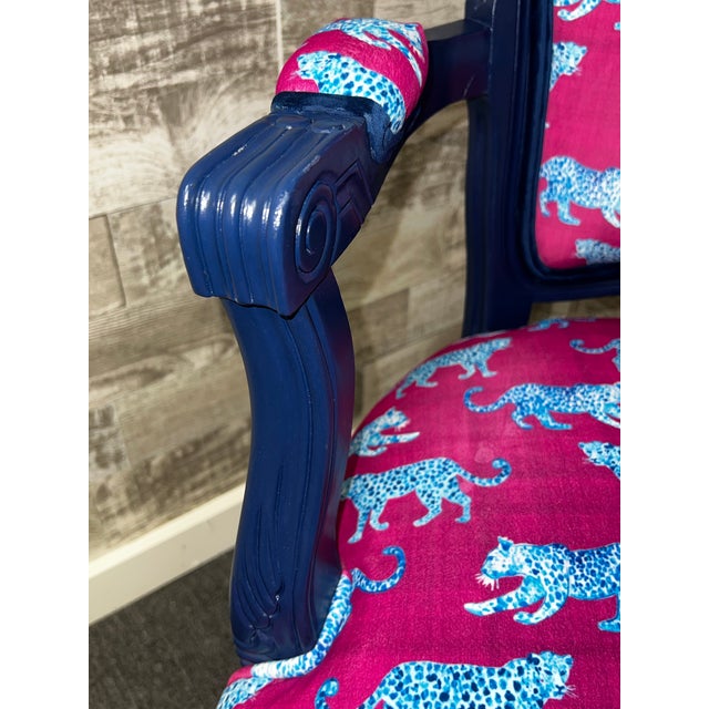 18th Century Whimsical Animal Print - Updated Louis XV-Style Chair For Sale - Image 6 of 7