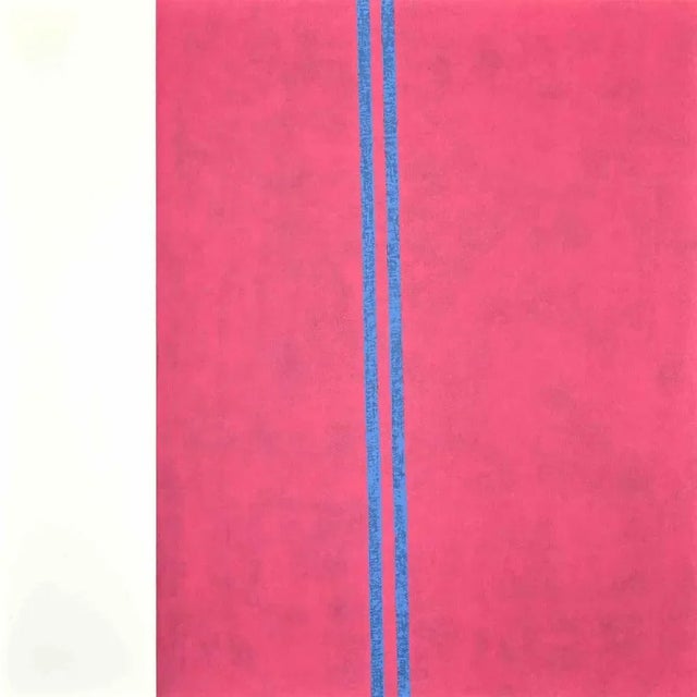 Modern Eleni Zerva, Green Cosmos, Violet, Lithograph, 1971 For Sale - Image 3 of 3