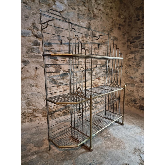 Antique Industrial French Shelving Unit in Iron and Brass from Dubois, Lyon, 1920s For Sale - Image 15 of 18