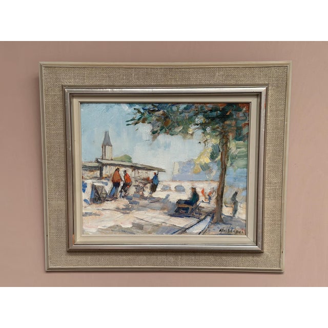 Knut Norman, City Motif, 1950s, Oil Painting on Panel, Framed For Sale - Image 6 of 14