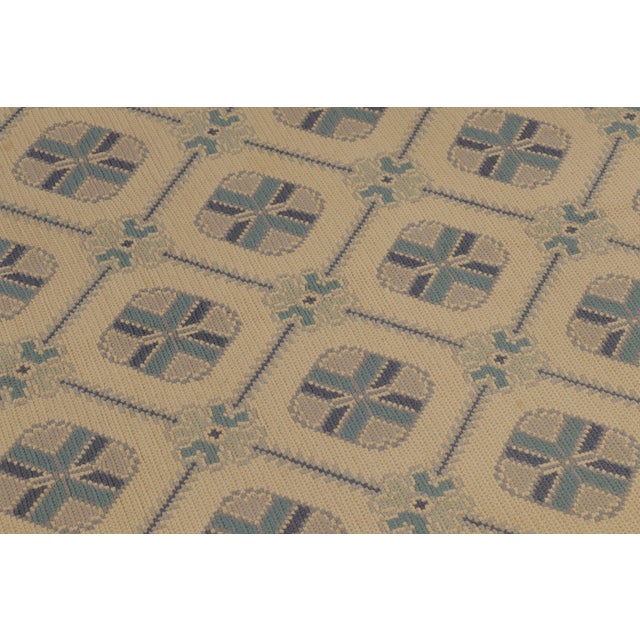Rug & Kilim Oversized Vintage Portuguese Needlepoint Rug With Floral Lattice - Rug & Kilim For Sale - Image 4 of 10