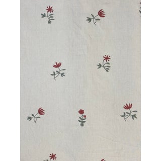 Chelsea Textiles "Faded Wildflowers” Embroidery Fabric – 6.25 Yards For Sale