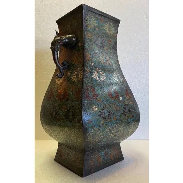 Asian Antique Ming Dynasty Cloisonne Vase For Sale - Image 3 of 12