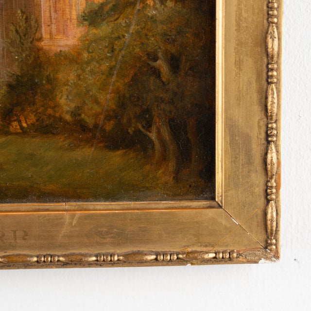 19th Century Original Oil Painting of Dryburgh Abbey and Tomb of Walter Scott, England For Sale - Image 11 of 12