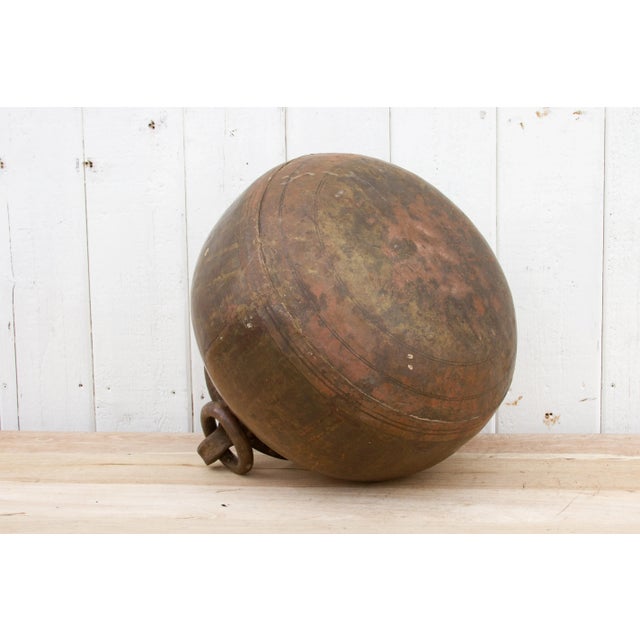 Antique Brass Rounded Kitchen Pot For Sale - Image 9 of 11