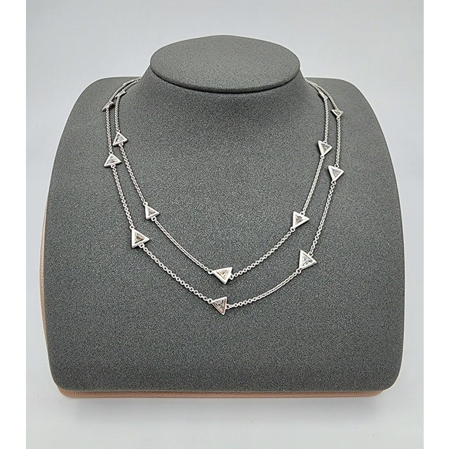 Early 21st Century 9.48 Ct Trillion Diamond by the Yard Necklace For Sale - Image 5 of 9