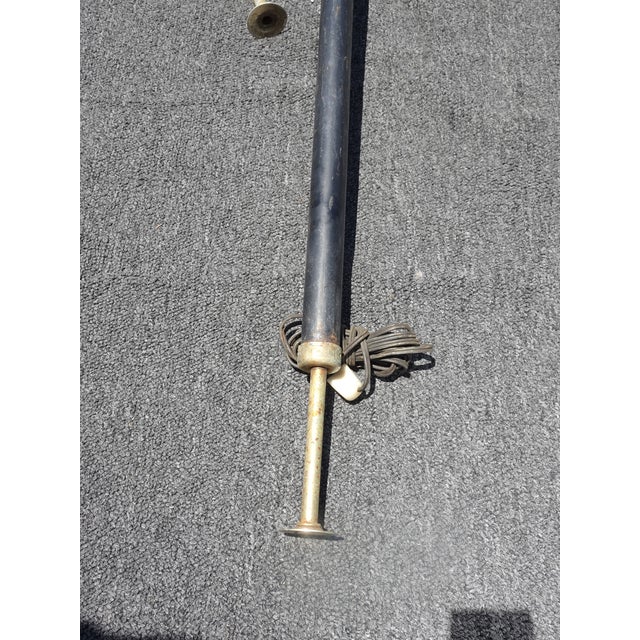 Vintage Mid Century Black Gold Tension Pole Lamp Light For Sale - Image 16 of 17
