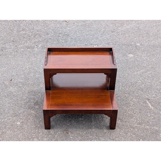 Vintage Drexel Heritage Mahogany Chippendale Style Bed Steps Library Step Stool For Sale In Washington DC - Image 6 of 8