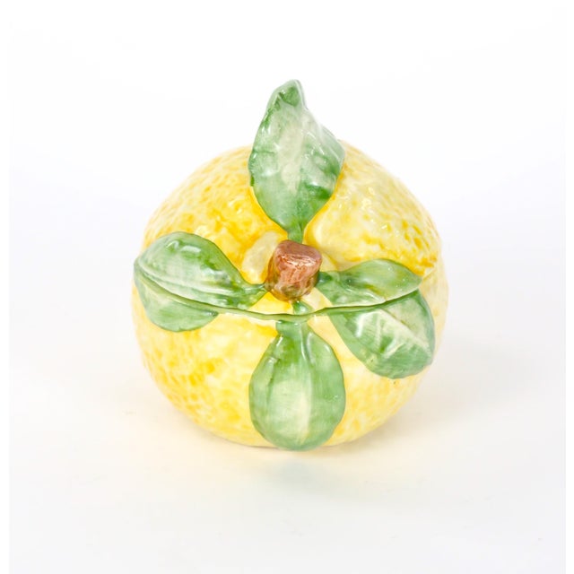 Italian Majolica Lemon-Form Covered Table Ornament, Late 20th Century For Sale In New York - Image 6 of 9