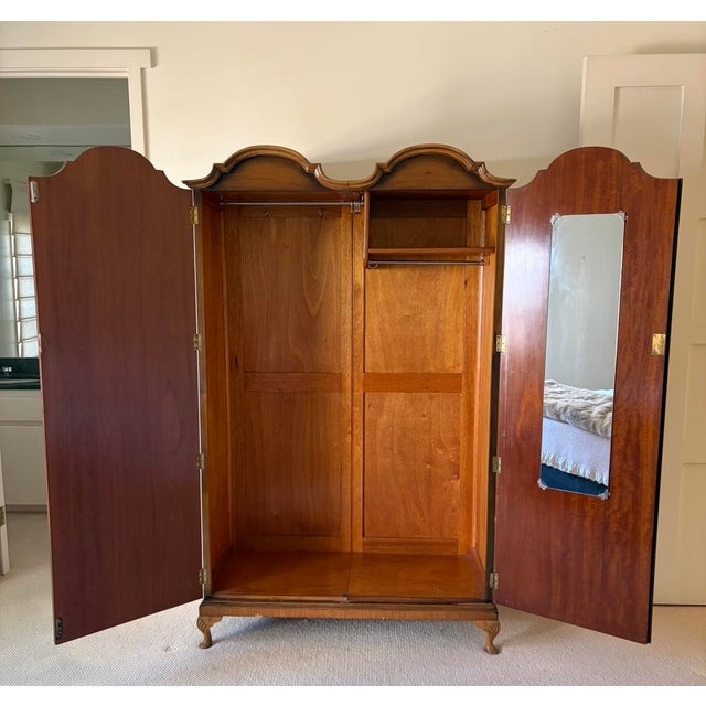 1980s Burled Walnut Armoire For Sale - Image 4 of 4