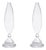 Flo 2-Piece Set Optic Glass Vases, 10" For Sale