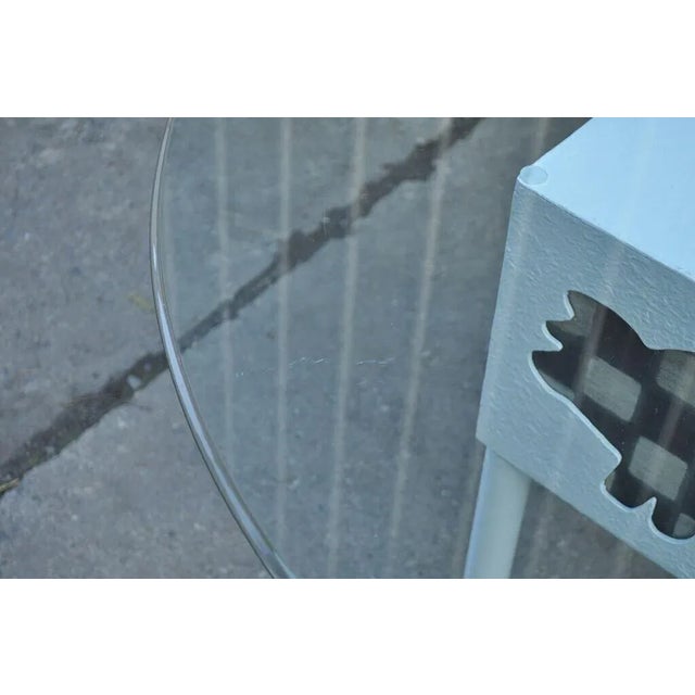 Mid 20th Century Farmhouse Cow & Pig Painted White & Black Metal & Glass Island Center Table For Sale - Image 11 of 12