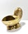 Sculptural and striking, this vintage brass nautilus shell bowl features a beautifully modeled spiral form with radiating...