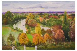Jackson, Richmond Terrace, Early Evening, 20th Century, Oil on Board, Framed
