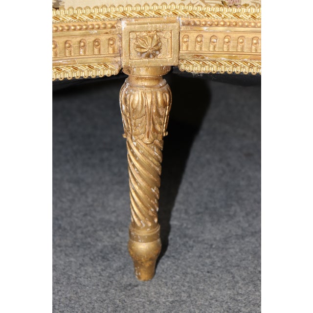 French Louis XVI Giltwood Corner Settee Loveseat C. 1890s Era For Sale - Image 9 of 10