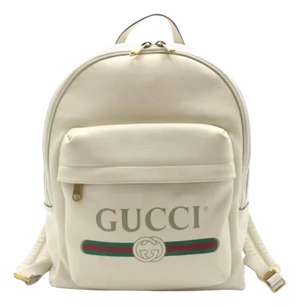 Gucci Logo Cripto Print Leather Ivory 100% Authentic W/ BOX! Unisex Backpack