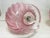 Pair of vintage rose Murano art glass lamps, c.1940’s The body is hand blown, featuring a prominent twisted body showing a...