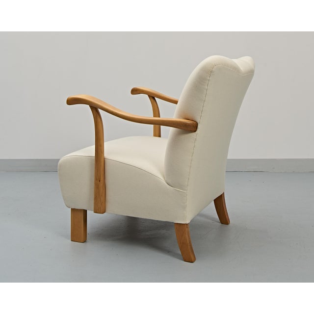 Beige Sofa and Armchairs by Jindrich Halabala, 1930s, Set of 3 For Sale - Image 8 of 18
