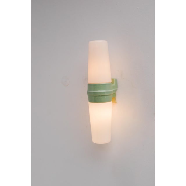 Glass Vintage Porcelain Bathroom Light by Sigvard Bernadotte for Ifö 1960 For Sale - Image 7 of 12