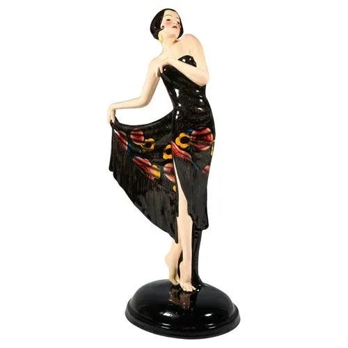 Ceramic Art Deco Spanish Figure with Shawl by Josef Lorenzl for Goldscheider, Vienna, 1929 For Sale - Image 7 of 7
