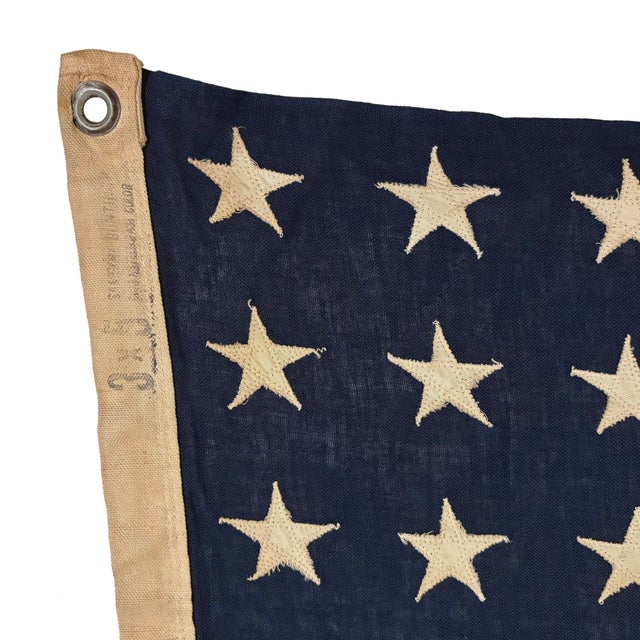 American Vintage Cotton American Flag With 48 Sewn Stars For Sale - Image 3 of 5