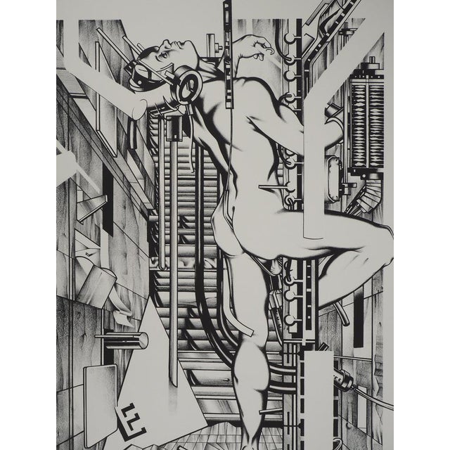 Francisco MELO Futuristic Nude Original lithograph Signed in pencil On Arches wove paper, 53 x 74 cm (approx. 21 x 29...