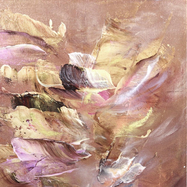 Abstract Love Bed - Luminous Abstract Painting Earthy Neutrals, Metallic Texture Original Artwork by Vé Boisvert For Sale - Image 3 of 9